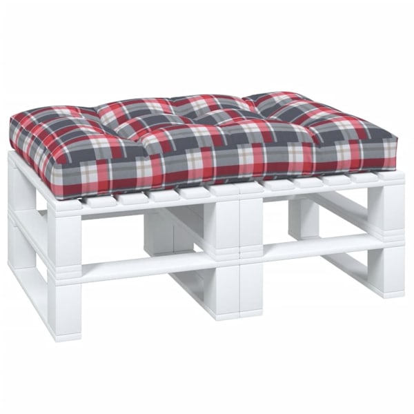 vidaXL Palldyna rödrutig 120x80x12 cm tyg multifärg