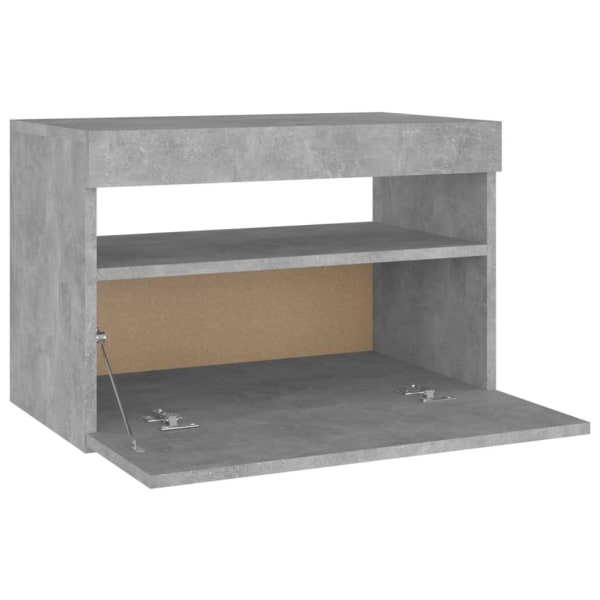 vidaXL Sängbord med LED-belysning betonggrå 60x35x40 cm grå