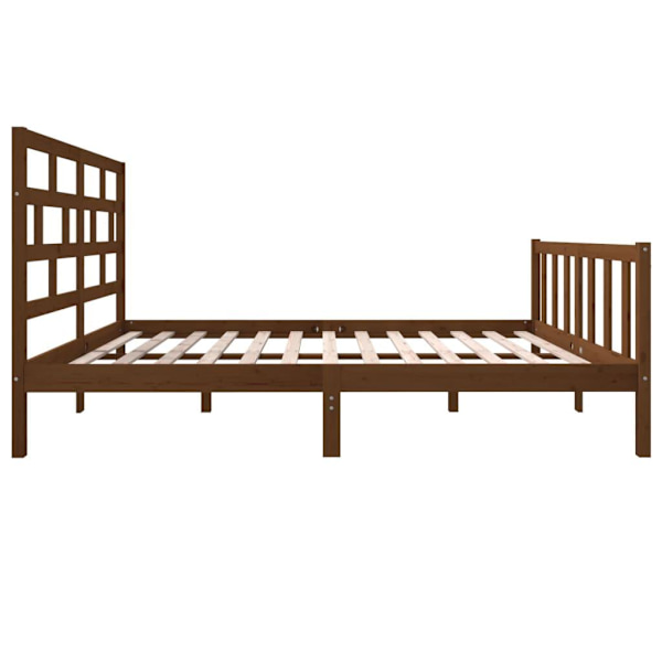 vidaXL Sängram honungsbrun massiv furu 150x200 cm Brun