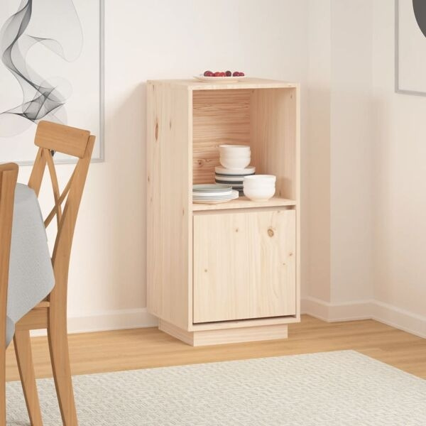 vidaXL Skänk 38x35x80 cm massiv furu Brun