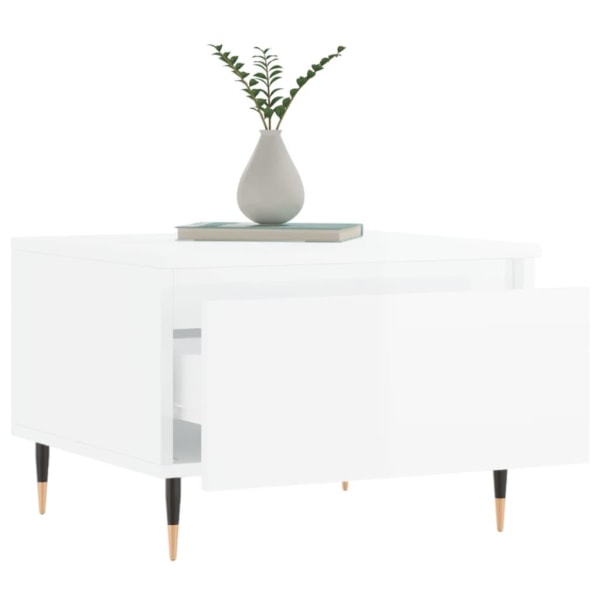 vidaXL Soffbord 2 st vit högglans 50x46x35 cm konstruerat trä Vit