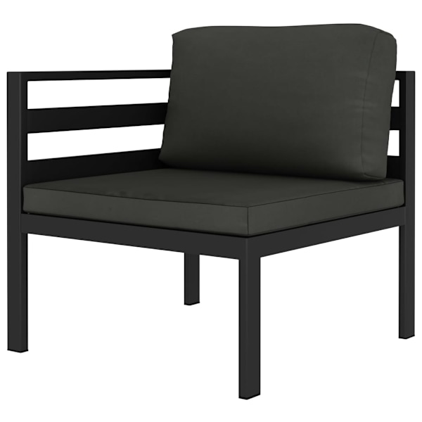 vidaXL Loungegrupp för trädgården 6 delar med dynor aluminium antracit Antracit