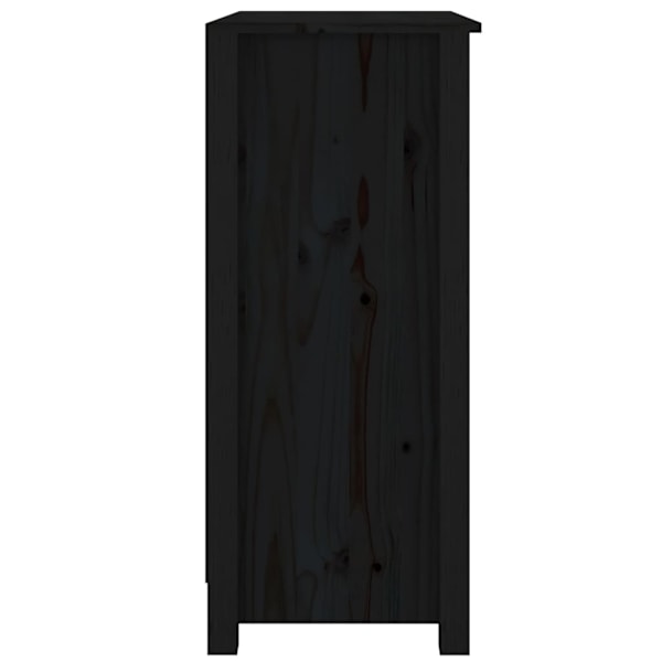 vidaXL Skänk svart 70x35x80 cm massiv furu Svart