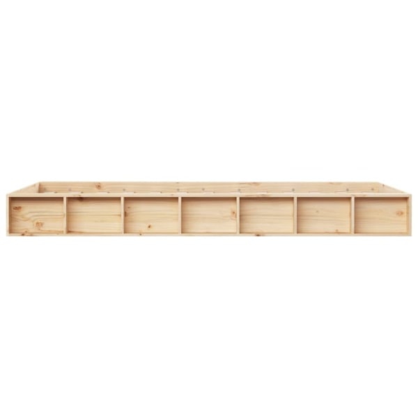 vidaXL Sängram massiv furu 135x190 cm Brun