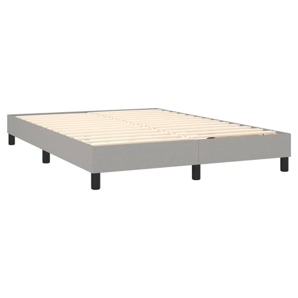 vidaXL Ramsäng med madrass ljusgrå 140x190 cm tyg Grå