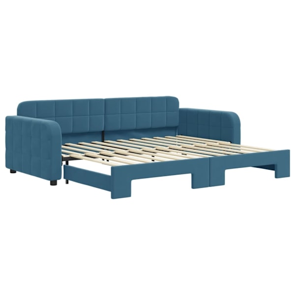 vidaXL Dagbädd utdragbar blå 90x200 cm sammet Blå