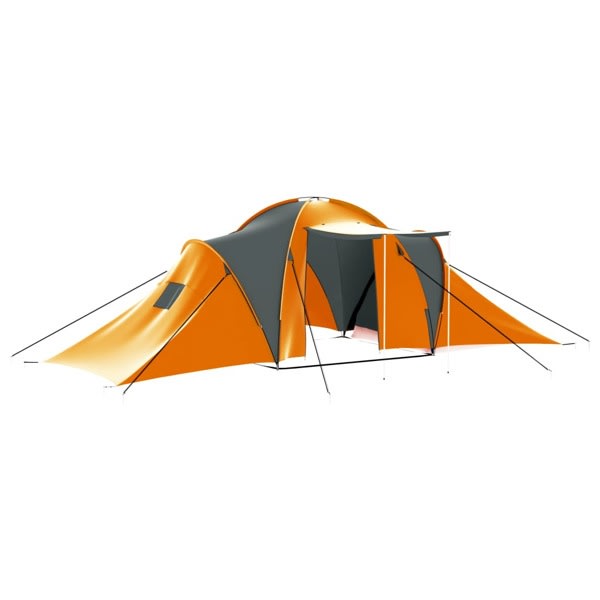 vidaXL Tält för 9 personer grå och orange Orange