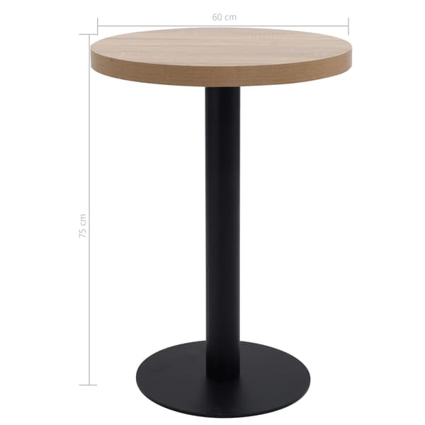 vidaXL Bistrobord ljusbrun 60 cm MDF Brun