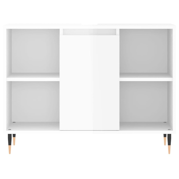 vidaXL Badrumsskåp vit högglans 80x33x60 cm konstruerat trä Vit