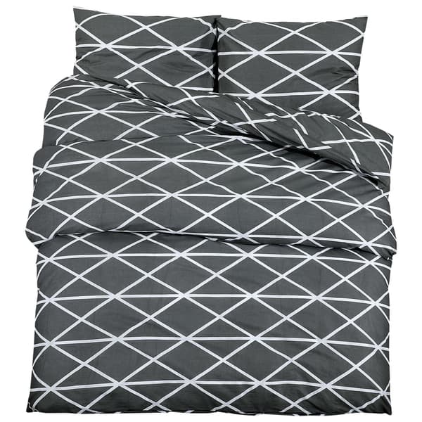 vidaXL Bäddset grå 200x220 cm bomull Grå
