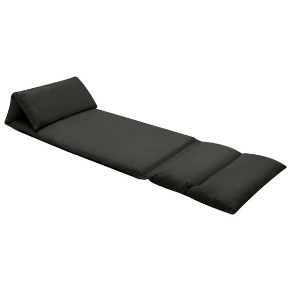 vidaXL Golvstol vikbar svart mikrofiber Svart