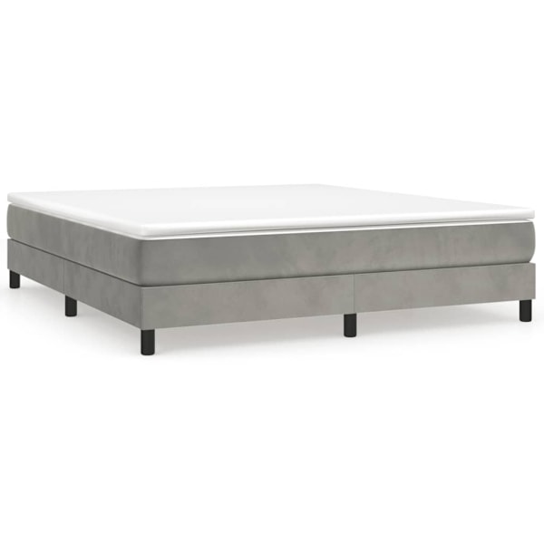 vidaXL Sängram utan madrass ljusgrå 160x200 cm sammet Grå