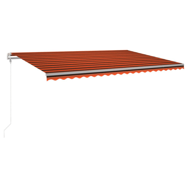 vidaXL Automatisk markis med vindsensor & LED 500x300 cm orange/brun Orange