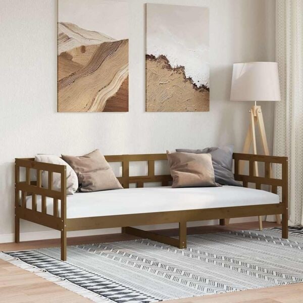 vidaXL Dagbädd honungsbrun 80x200 cm massiv furu Brun