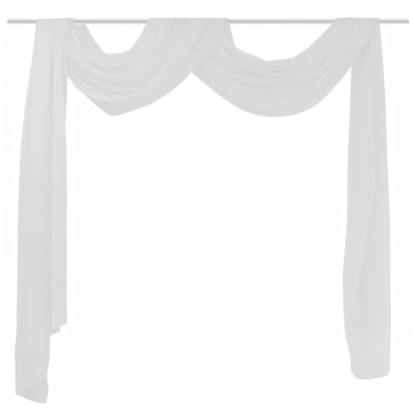 vidaXL Skir voile draperad gardin 140 x 600 cm vit Vit