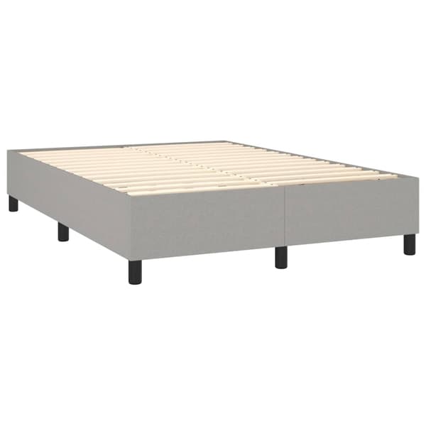 vidaXL Ramsäng med madrass ljusgrå 140x190 cm tyg Grå