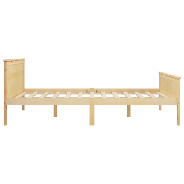 vidaXL Sängram massiv furu 160x200 cm Brun