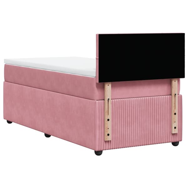 vidaXL Ramsäng med madrass rosa 90x200 cm sammet Rosa
