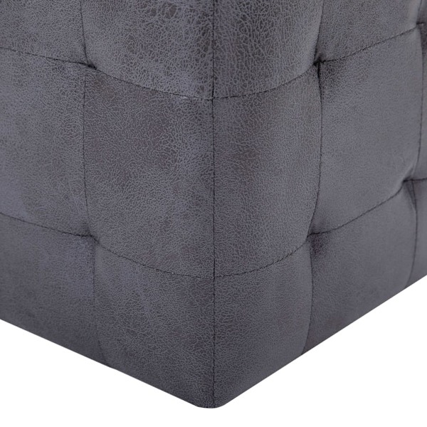 vidaXL Sittpuff 2 st grå 30x30x30 cm konstmocka grå