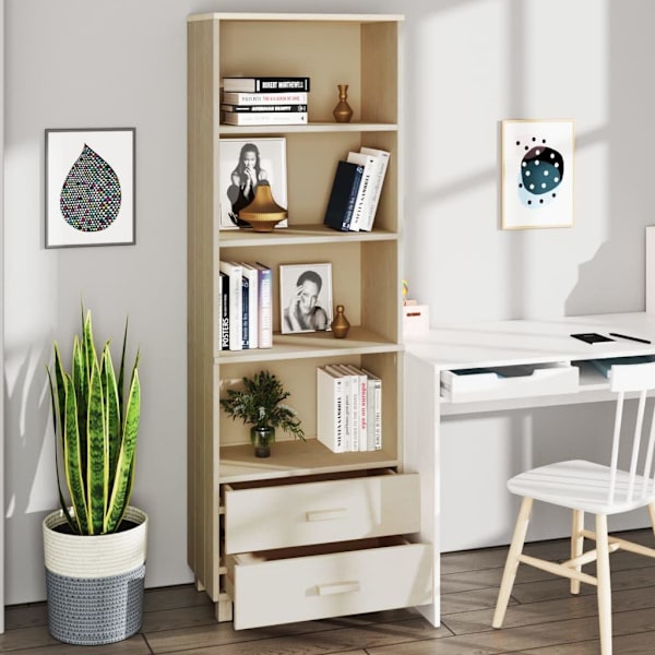 vidaXL Högskåp HAMAR honungsbrun 60x35x180 cm massiv furu Brun
