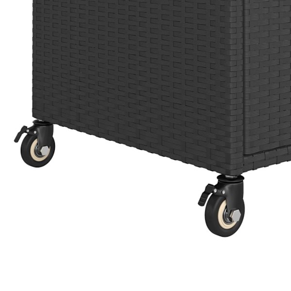 vidaXL Serveringsvagn med låda svart 100x45x97 cm konstrotting Svart