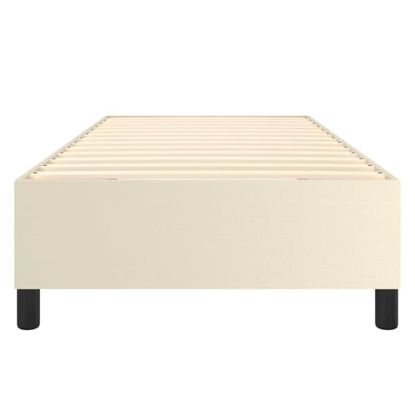 vidaXL Sängram gräddvit 90x200 cm konstläder Kräm