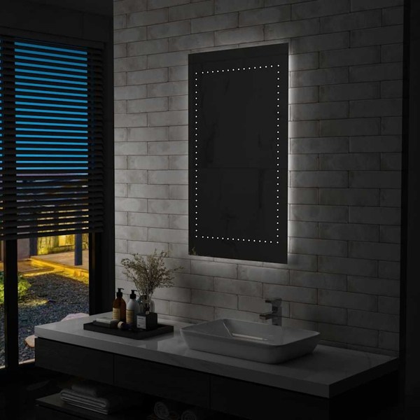 vidaXL Badrumsspegel LED 60x100 cm Silver
