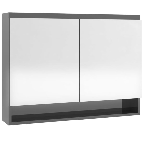 vidaXL Spegelskåp för badrum grå glänsande 80x15x60 cm MDF grå