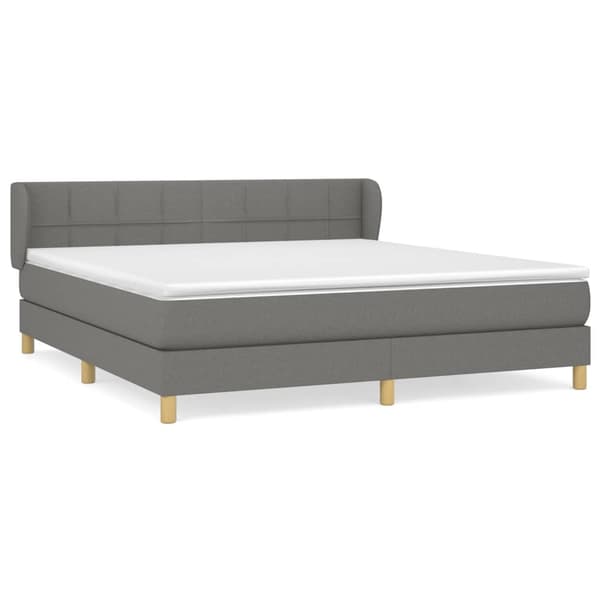 vidaXL Ramsäng med madrass mörkgrå 180x200 cm tyg Grå