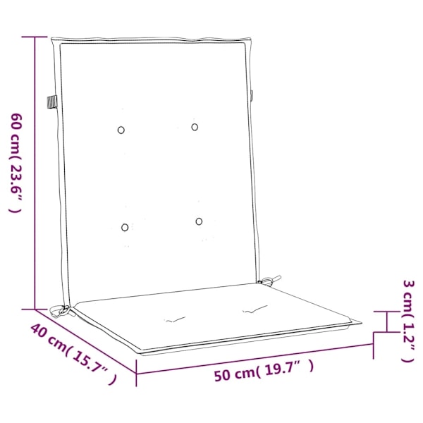 vidaXL Stolsdynor 2 st gräddvit 100x50x3 cm oxfordtyg Creme