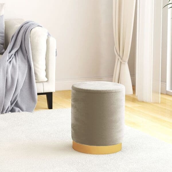 vidaXL Rund förvaringspall mörkgrå sammet 31 x 37 cm grå