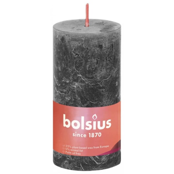 Bolsius Blockljus Shine 8-pack 100x50 mm stormgrå grå