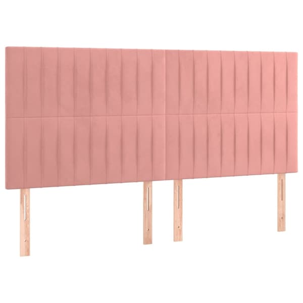 vidaXL Ramsäng med madrass rosa 160x200 cm sammet Rosa