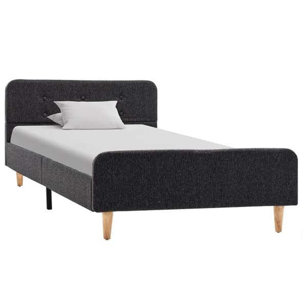 vidaXL Sängram mörkgrå säckväv 90x200 cm grå