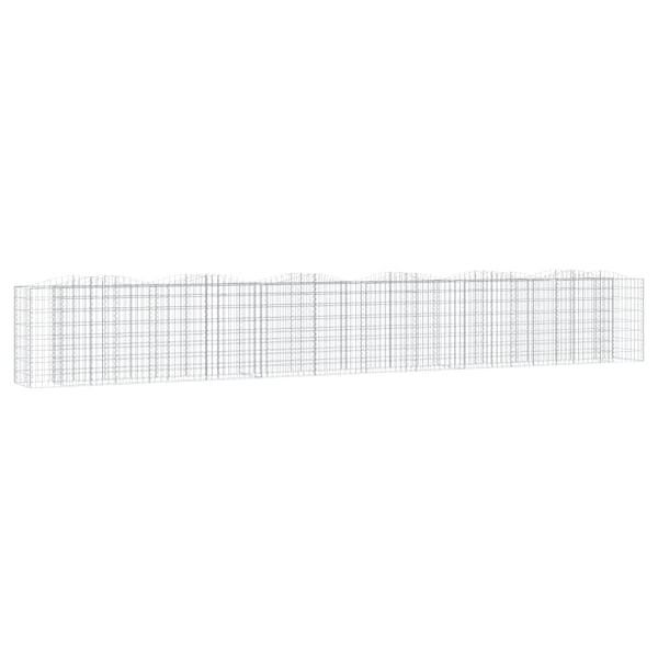 vidaXL Upphöjd planteringsgabion 600x50x100 cm galvaniserat järn Silver