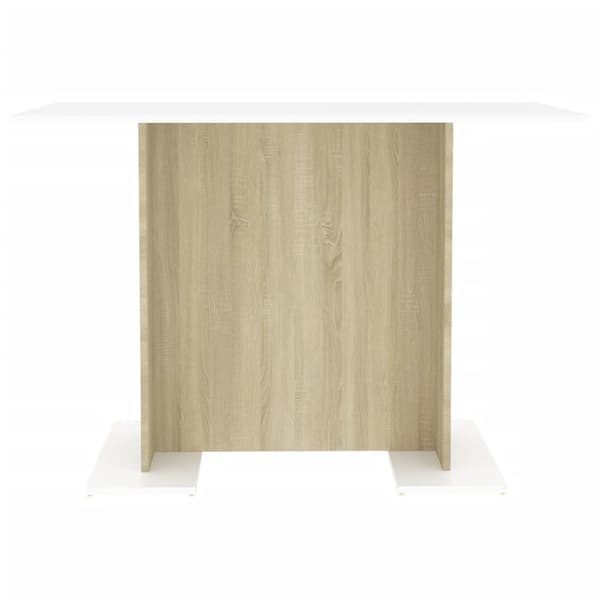 vidaXL Matbord vit och sonoma-ek 110x60x75 cm konstruerat trä multifärg