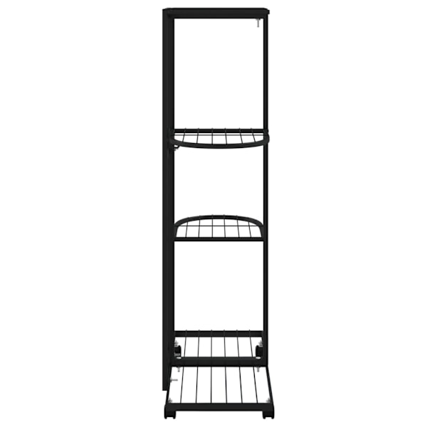 vidaXL Växtställ på hjul 4 hyllor 44x23x80 cm svart järn Svart