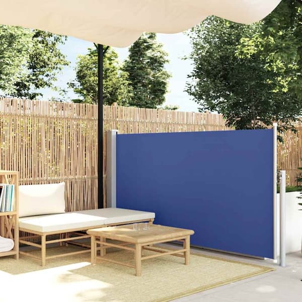vidaXL Infällbar sidomarkis 120x500 cm blå Blå