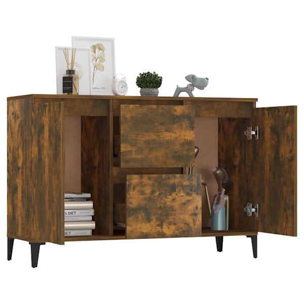 vidaXL Skänk rökfärgad ek 104x35x70 cm konstruerat trä Brun
