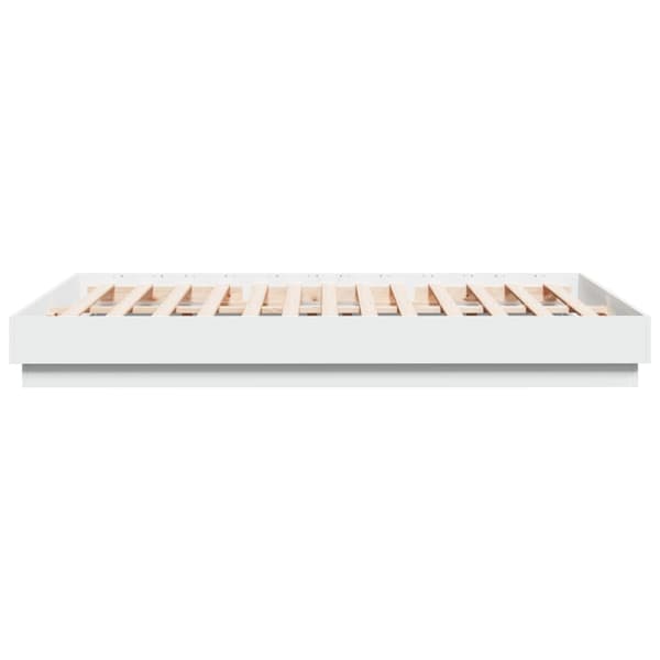 vidaXL Sängram med LEDs vit 160x200 cm Vit
