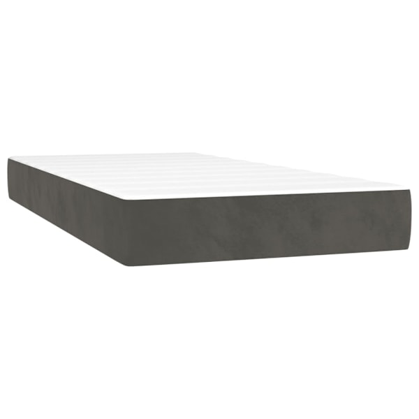 vidaXL Ramsäng med madrass & LED mörkgrå 100x200 cm sammet Grå