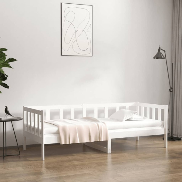 vidaXL Dagbädd vit 90x190 cm massiv furu Vit