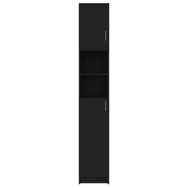 vidaXL Badrumsskåp svart 32x25,5x190 cm spånskiva Svart