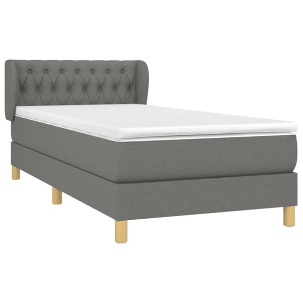 vidaXL Ramsäng med madrass mörkgrå 100x200 cm tyg Grå