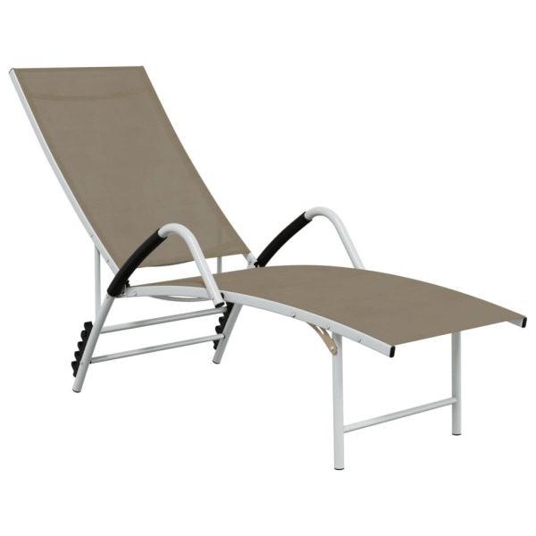 vidaXL Solsäng textilen och aluminium taupe Taupe