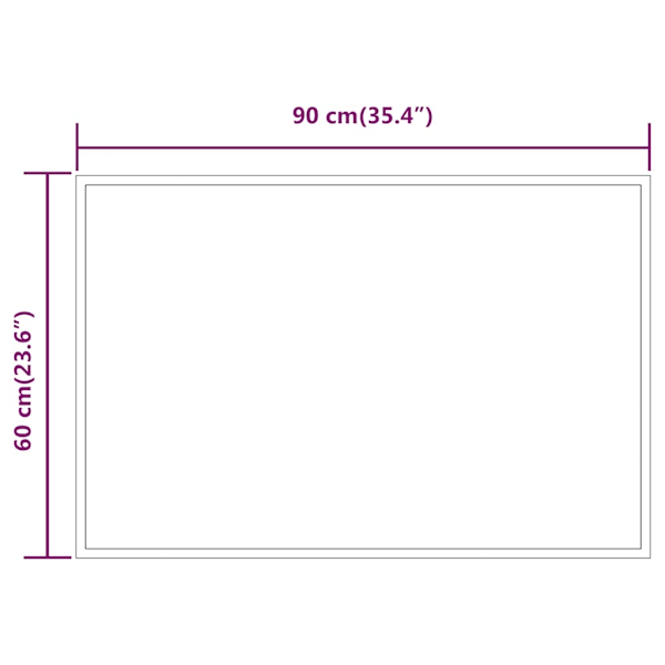 vidaXL Badrumsspegel LED 90x60 cm Transparent