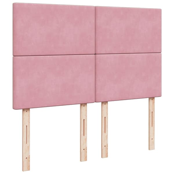 vidaXL Ramsäng med madrass rosa 160x200 cm sammet Rosa