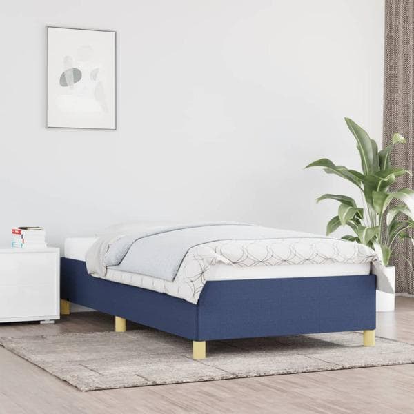 vidaXL Sängram blå tyg 100x200 cm Blå