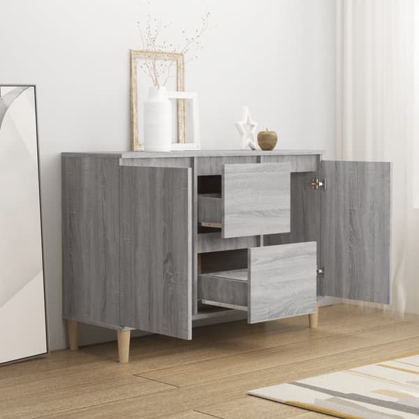vidaXL Skänk grå sonoma 101x35x70 cm konstruerat trä Grå