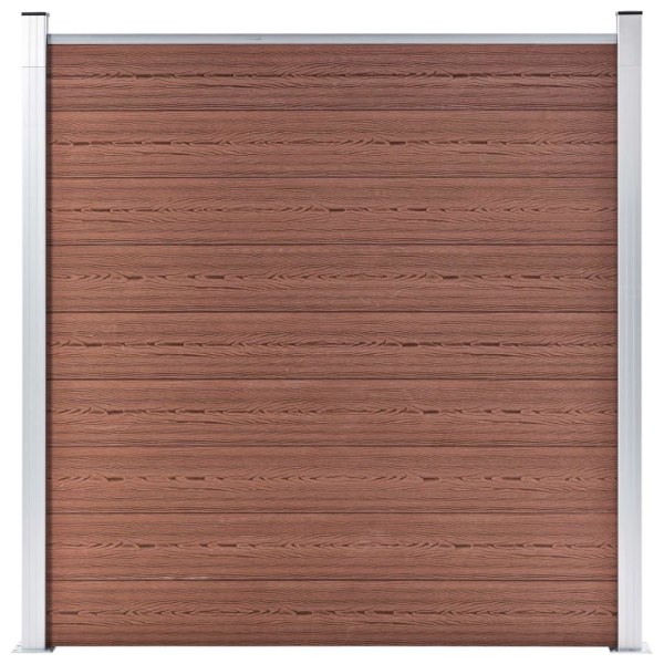 vidaXL WPC-staketpanel 3 fyrkantig + 1 vinklad 619x186 cm brun Brun